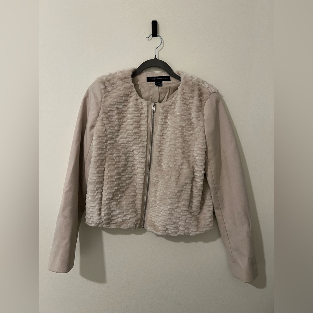 French Connection Beige Teddy Jacket